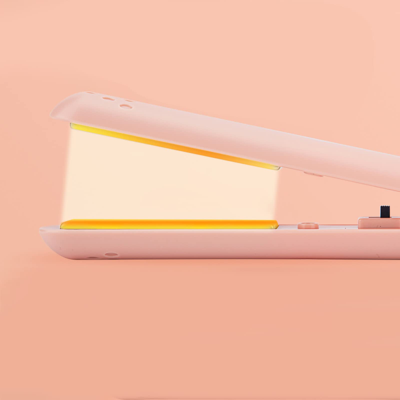 Professional Hair Straightener with 3D Floating Plates - Fast 30-Second Heat Up, Smooth & Gentle No Damage Styling for Straight & Curly Hair (Pink) | Perfect for Home Use, Travel & Salon Styling