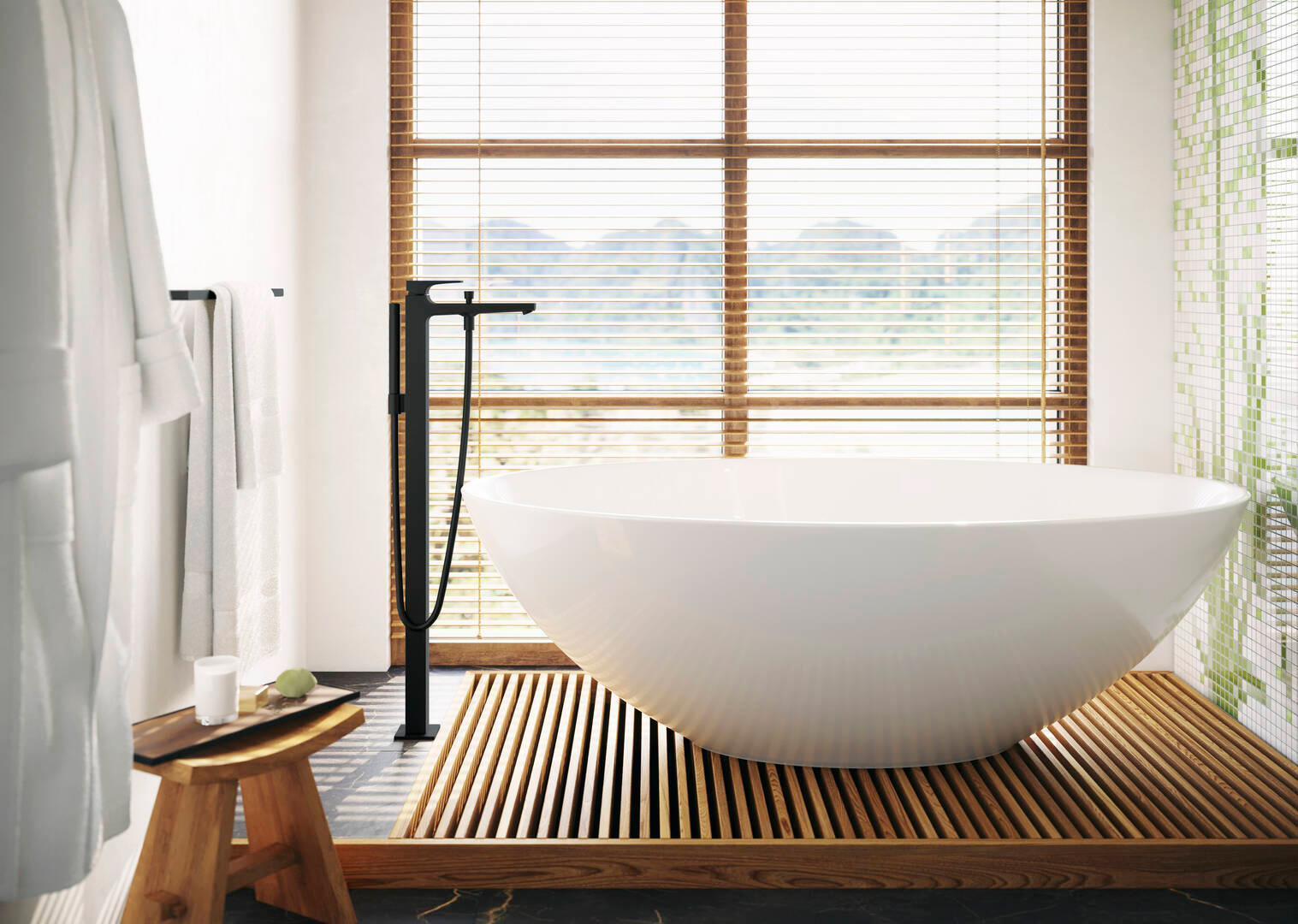 Hansgrohe AddStoris 24-Inch Matte Black Towel Bar 41747670 - Premium Bathroom Accessory for Modern Homes & Hotels