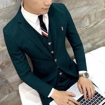 Vibrant Candy Color 3-Piece Suit Set for Men - Formal & Business Attire - Perfect for Weddings, Office & Special Occasions