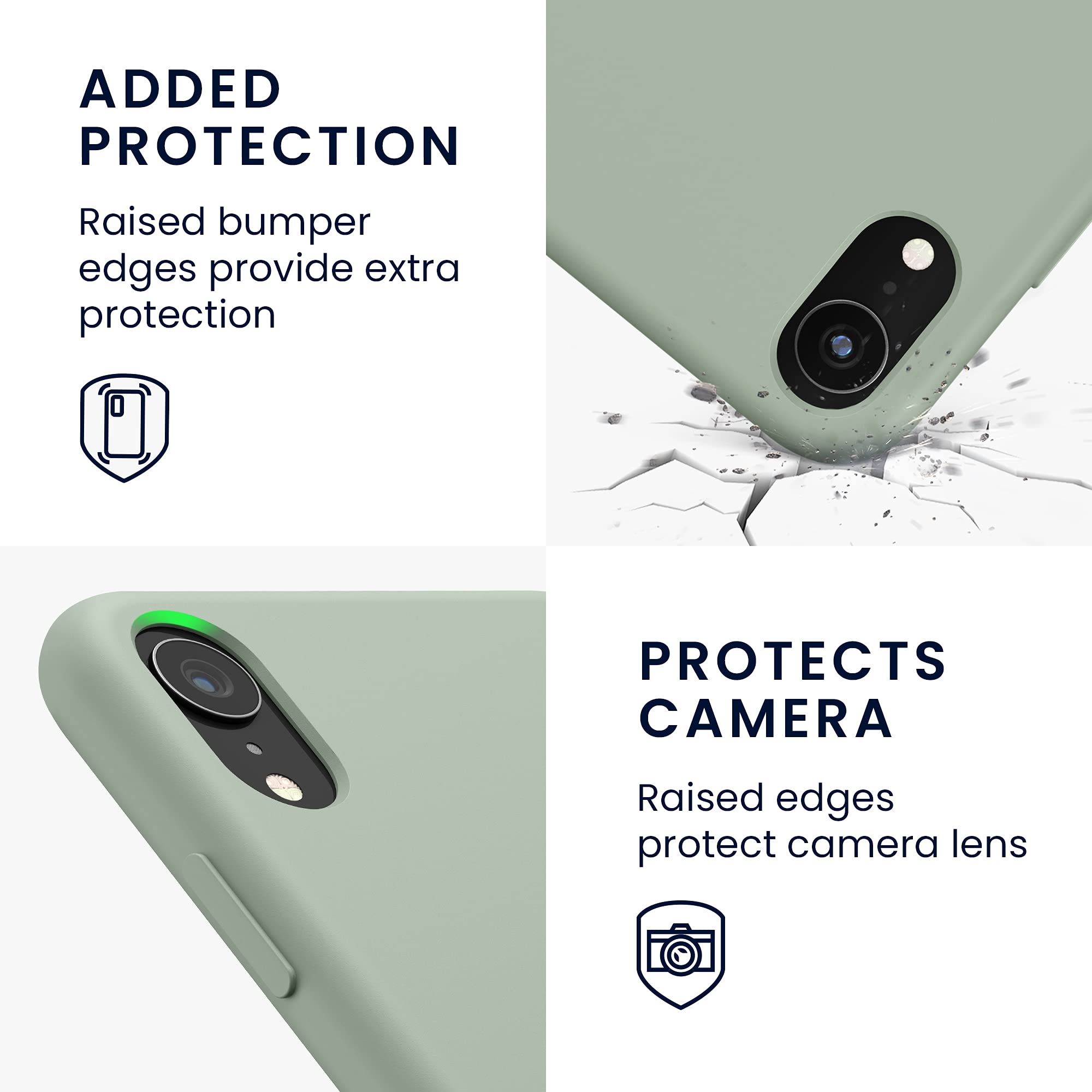 kwmobile Shockproof TPU Silicone Case for Apple iPhone XR - Soft Protective Phone Cover in Gray Green | Perfect for Everyday Use, Work & Outdoor Activities