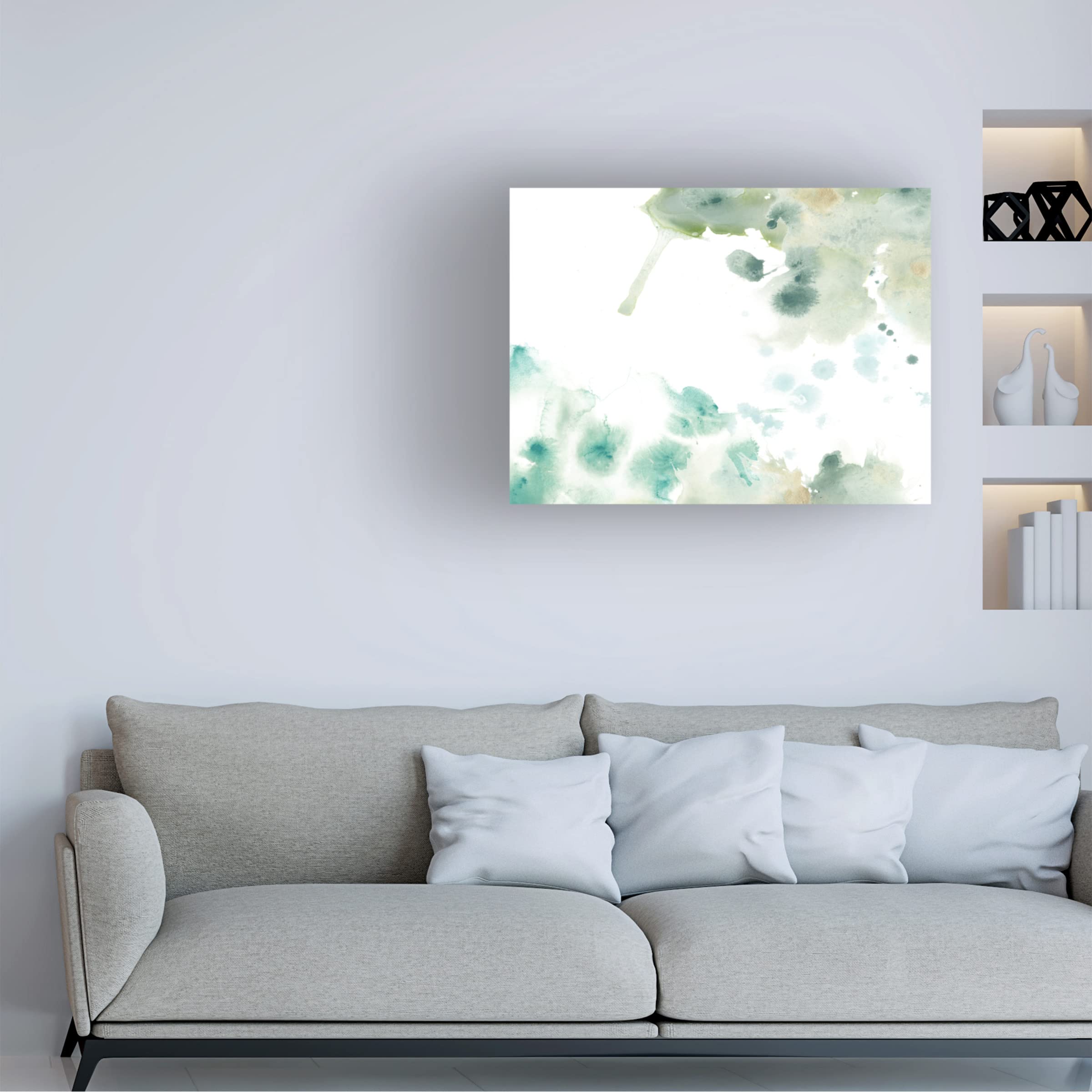 Trademark Fine Art 'Marble Seafoam II' Canvas Wall Art Print by June Erica Vess - Modern Abstract Seascape Painting for Living Room, Bedroom & Office Decor