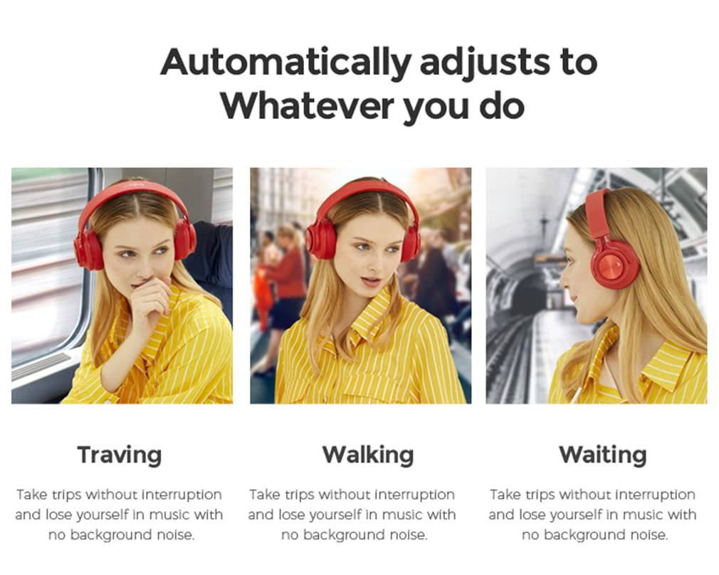 Premium Wireless ANC Noise Cancelling Headphones - Bluetooth 5.0 Over-Ear Foldable Headset with Built-in Mic, Hi-Fi Sound & 28H Playtime - Perfect for Travel, Office & Home Entertainment (Black)