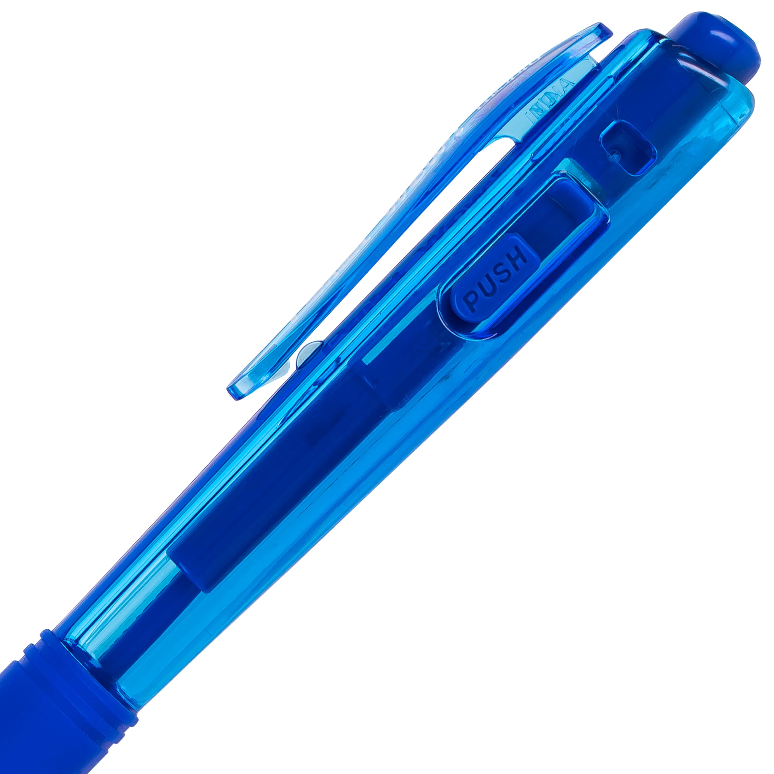 Pentel WOW Retractable Ballpoint Pens - 12 Pack Medium Point 1.0mm Blue Ink Transparent Barrel Pens for Office, School & Note Taking