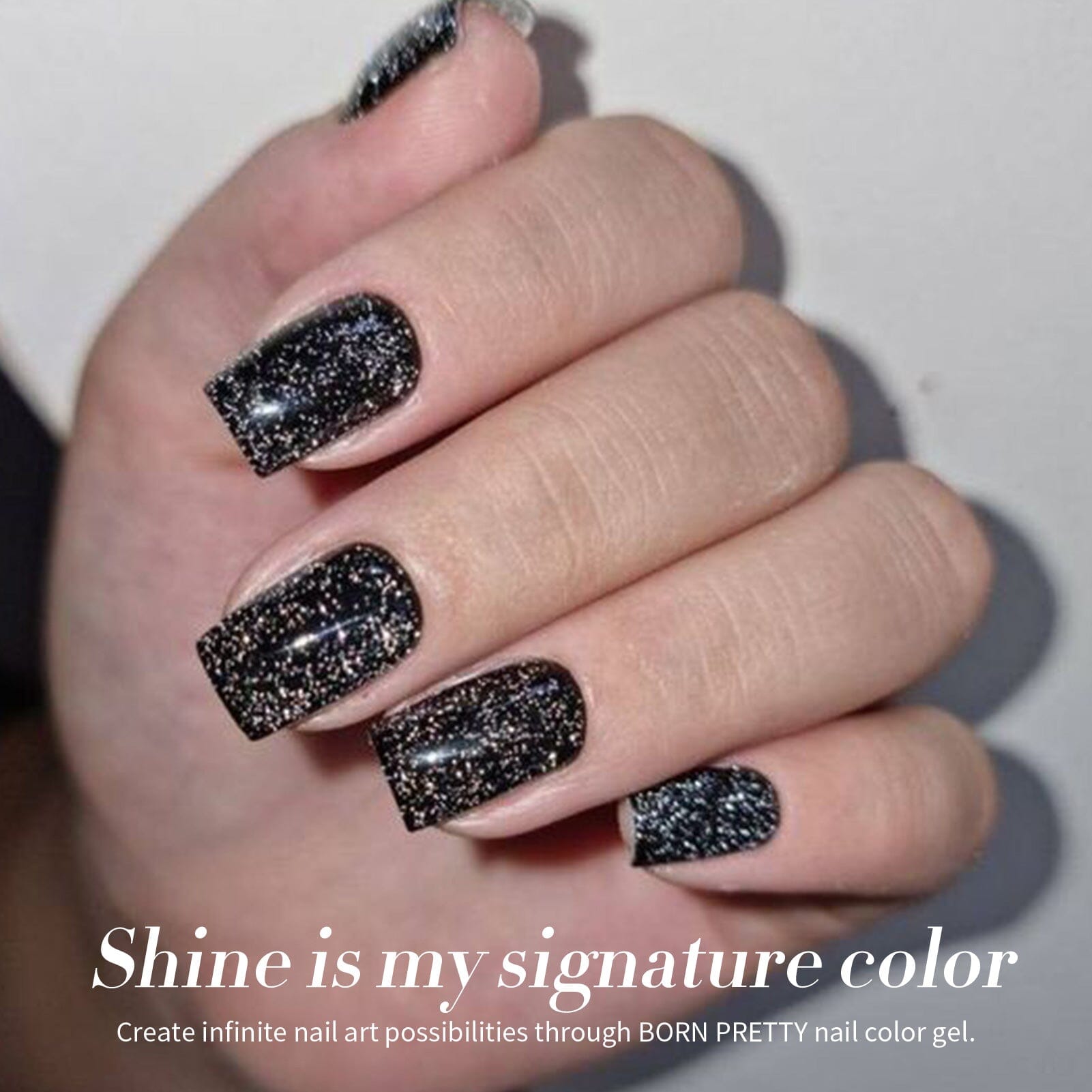 Black Flash Reflective Glitter Gel Polish 15ml - Long Lasting UV LED Nail Polish for Manicure & Pedicure - Perfect for Parties, Night Out, and Special Occasions