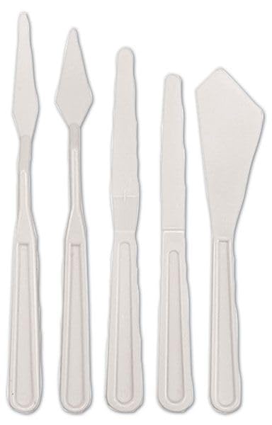5-Piece Plastic Palette Knife Set for Painting, Cake Decorating & DIY Crafts - Non-Stick, Durable & Flexible Art Tools