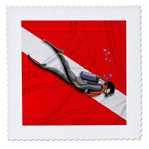 Scuba Diving Flag With Scuba Diver.