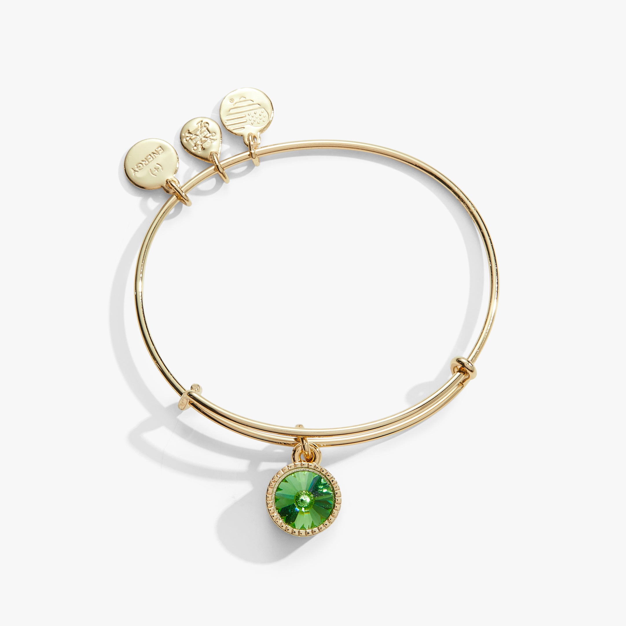 August Birthstone Peridot Charm Bangle - Elegant Sterling Silver Jewelry Gift for Women | Perfect for Birthday, Anniversary & Everyday Wear