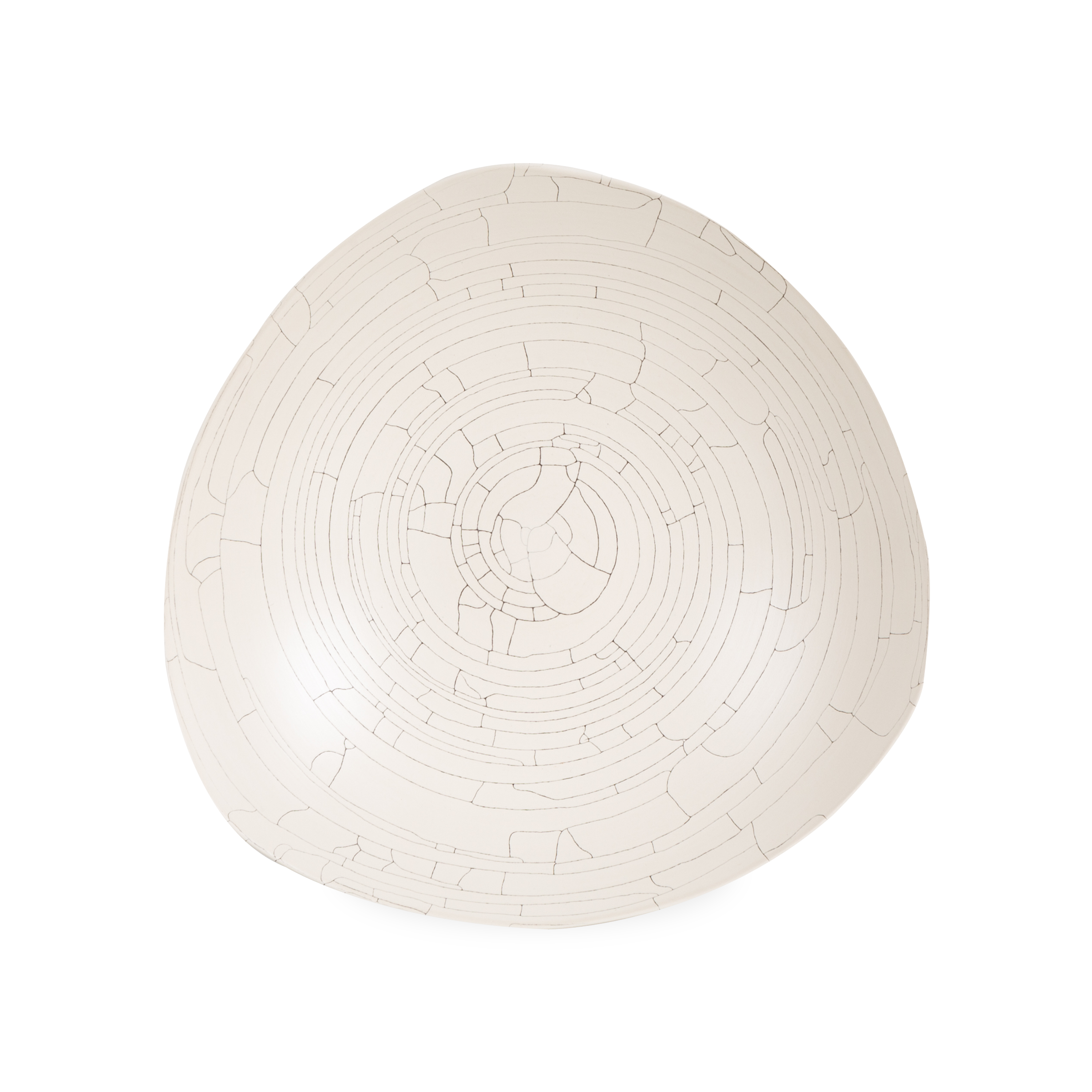 Crackle Triangolo Plate Bowl - Ceramic Triangle Serving Dish for Appetizers, Desserts & Snacks - Perfect for Parties, Picnics & Home Dining Decor