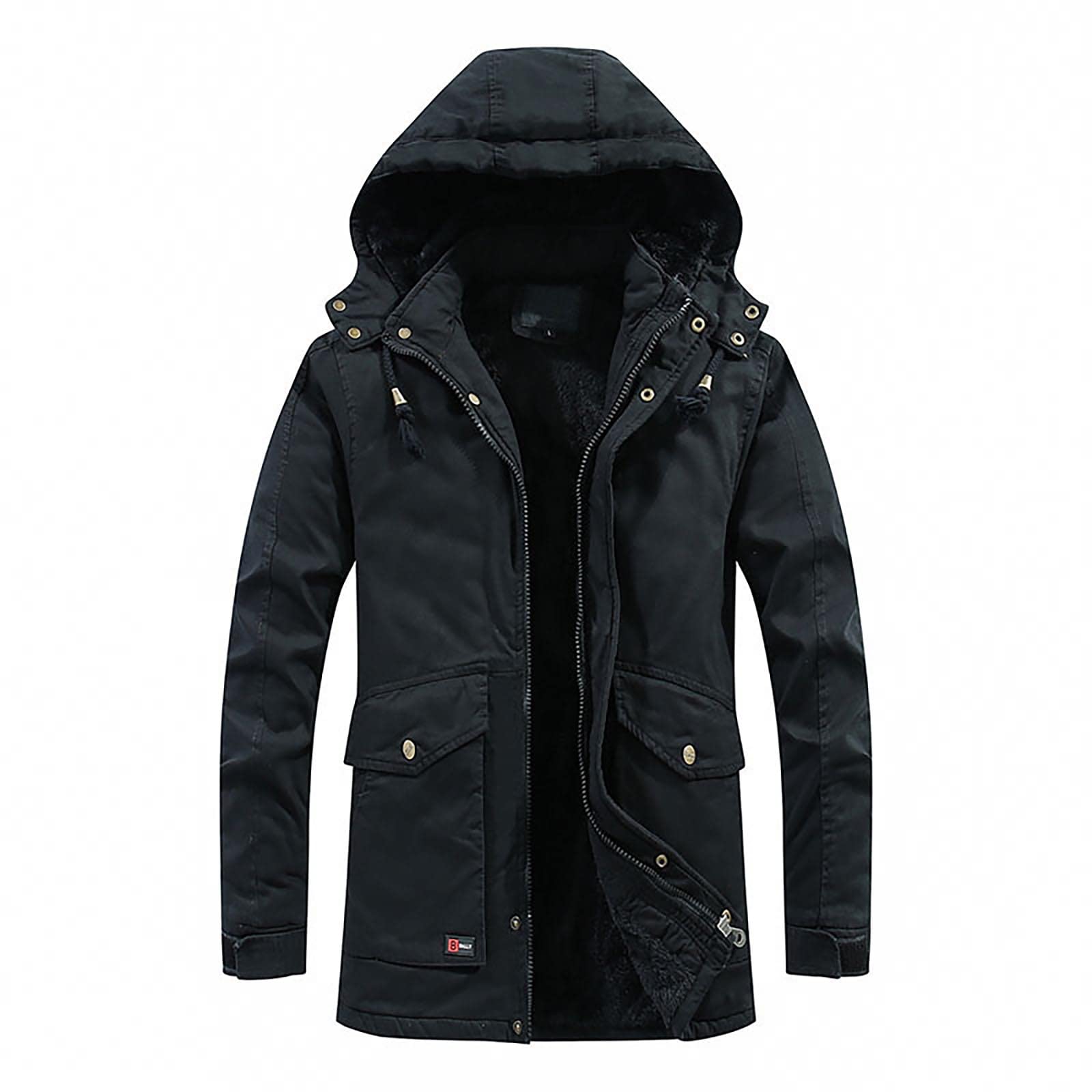 Men's Winter Hooded Windproof Soft Shell Jacket - Waterproof & Insulated Long Sleeve Coat for Outdoor Activities, Hiking & Cold Weather Protection