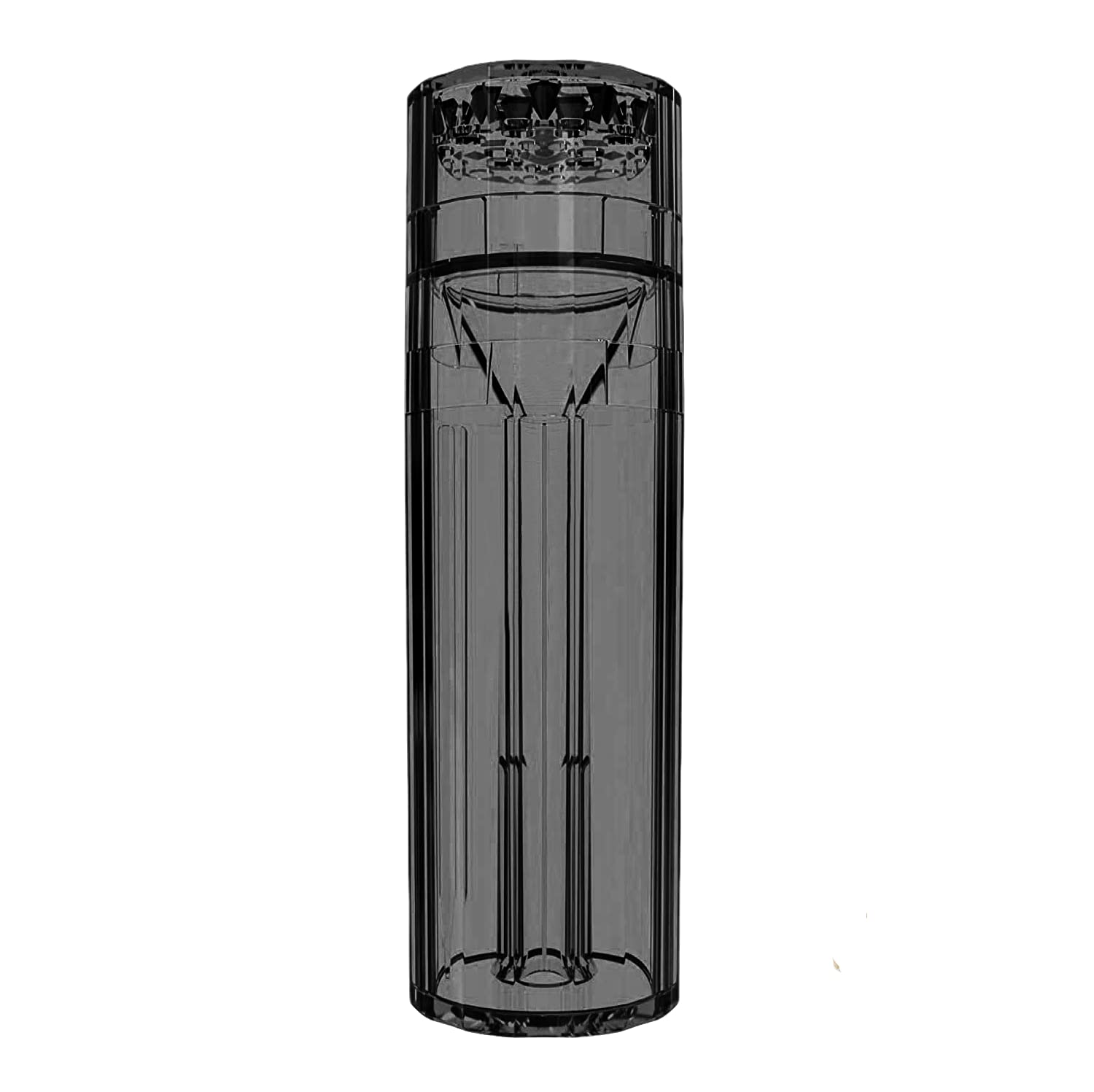 Premium Portable Herb Grinder with Cone Loader & Magnetic Lid - Transparent Spice Crusher for Dry Herbs, All-in-One Storage & Grinding Solution (Black) - Perfect for Travel, Camping & Home Use