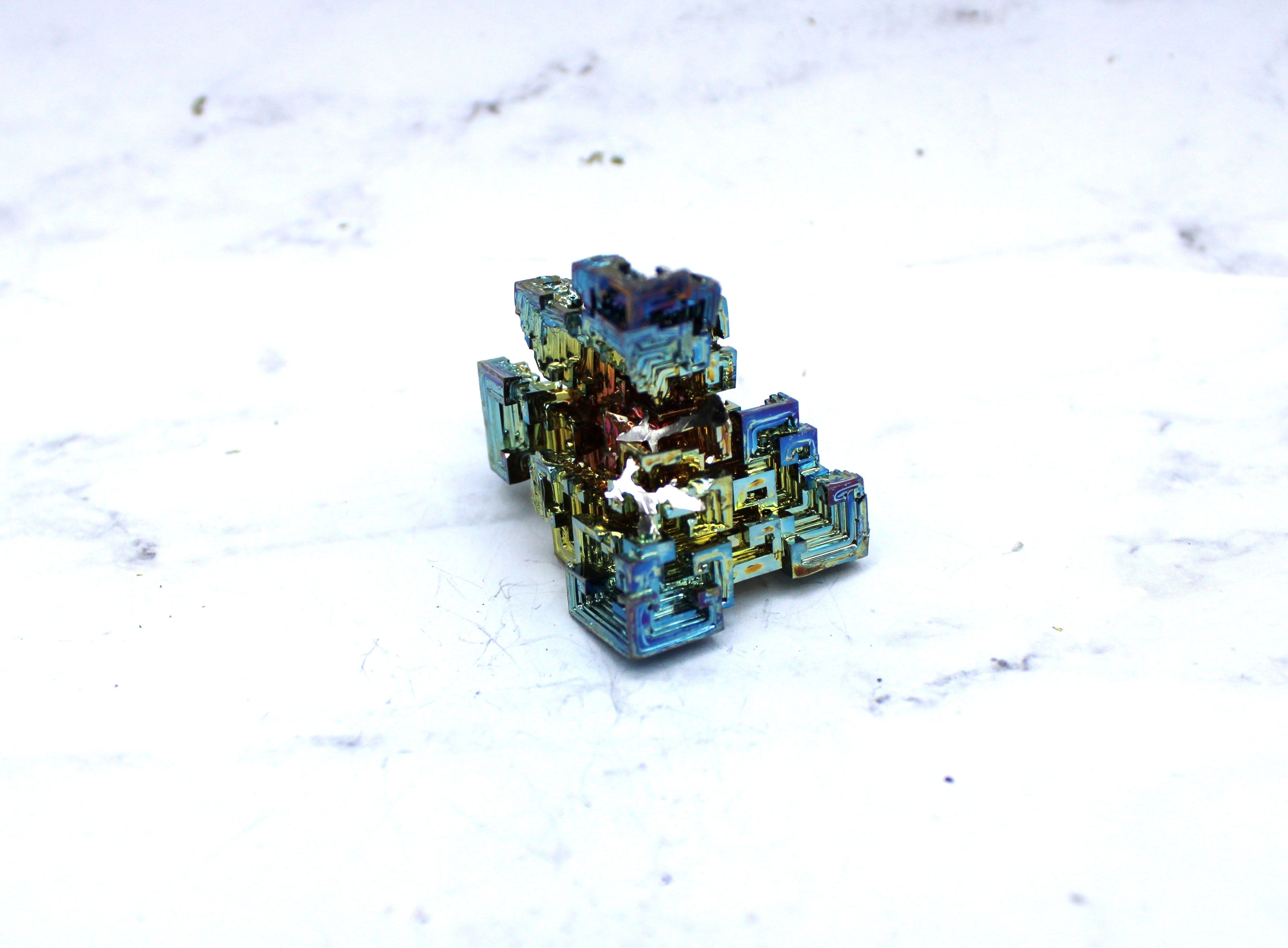 Natural Bismuth Crystal Specimen - Unique Rainbow Metallic Mineral for Collectors, Science & Home Decor | Perfect for Display, Gifts & Educational Use