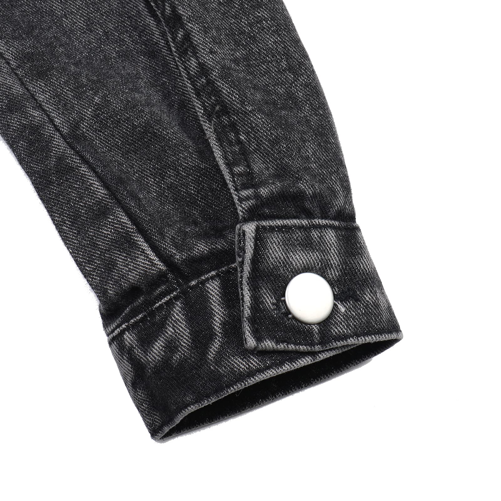 Women's Long Sleeve Denim Jacket - Casual Button Up Jean Coat with Solid Color | Perfect for Spring/Fall Layering, Outdoor Activities & Everyday Wear