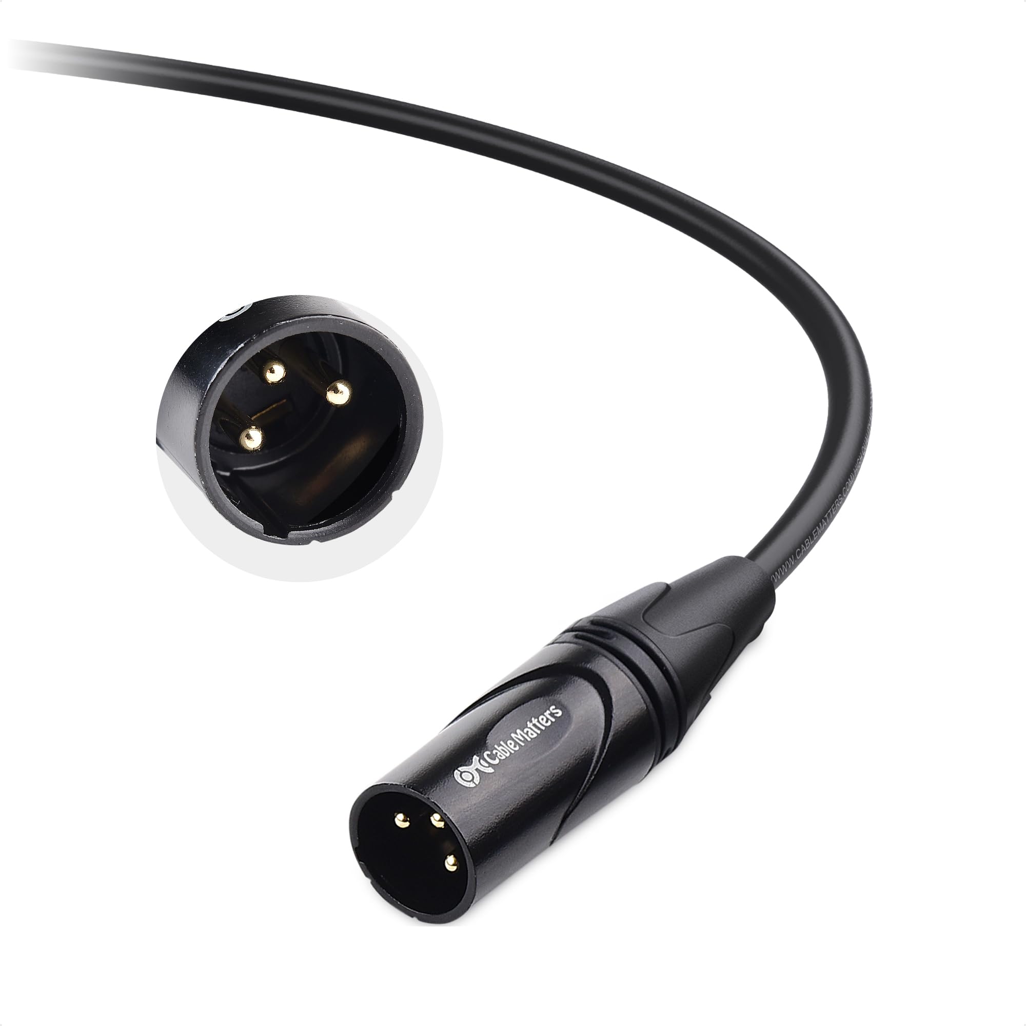 Cable Matters 6.35mm (1/4 Inch) TRS to XLR Male to Male Audio Cable - 25ft Black | Professional Studio Equipment & Live Sound Setup