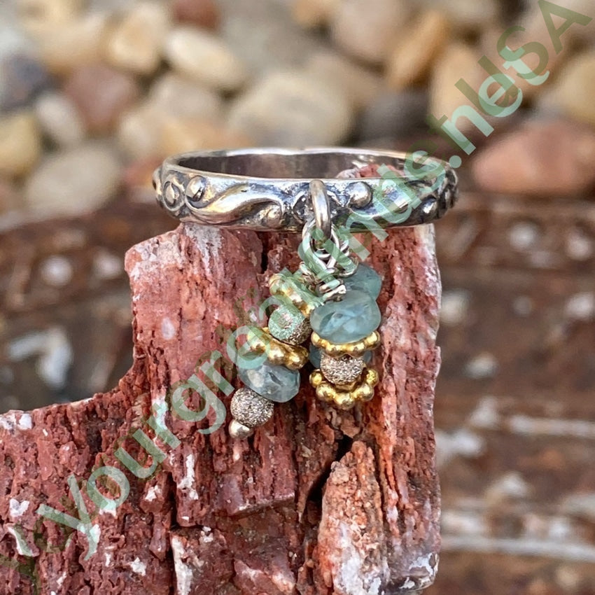 Sterling Silver Apatite Charm Ring - Size 6 for Women | Elegant Stackable Jewelry for Everyday Wear & Special Occasions