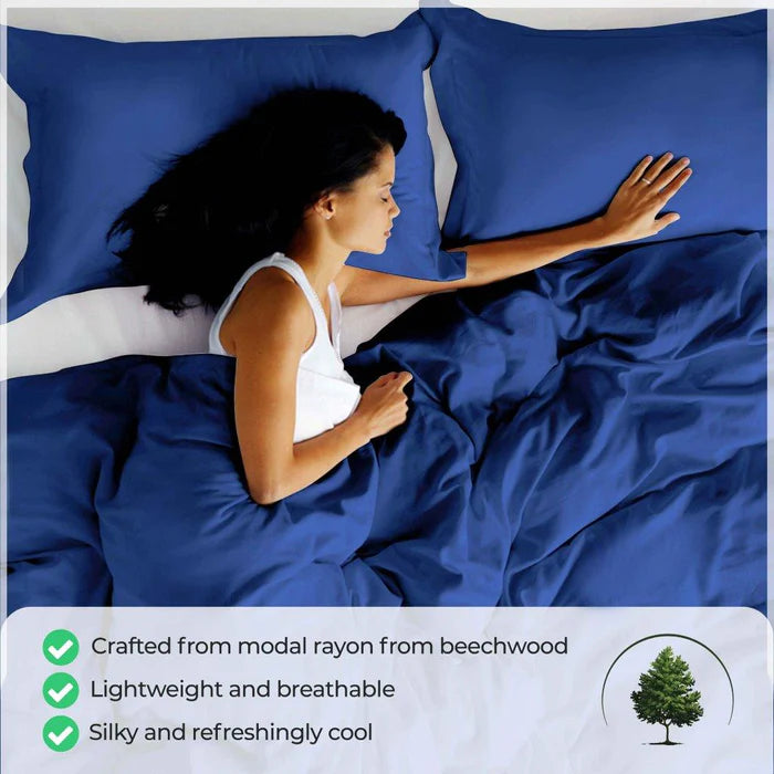 Premium 300 Thread Count Modal Duvet Cover Set - Soft & Breathable Beechwood Fabric - Perfect for Bedroom, Hotel, and Guest Room Comfort