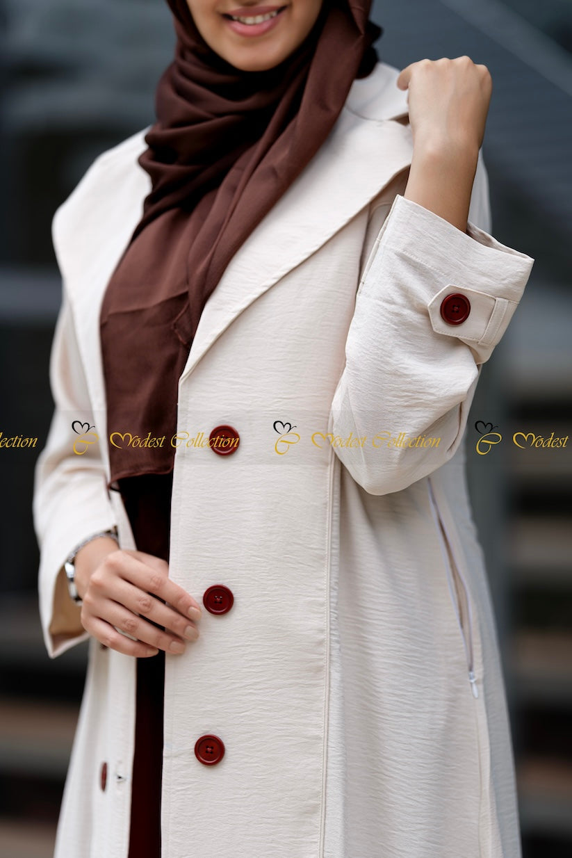 Stylish Summer Coat in Off-White | Lightweight Women's Jacket for Warm Weather | Perfect for Beach Outings, Vacations & Casual Wear