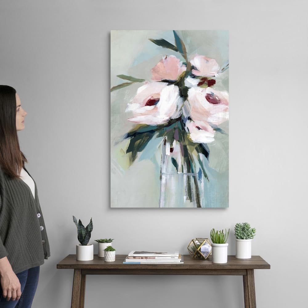 Peonies in a Vase II Canvas Wall Art Print by Isabelle Z - 24x36 Inch Floral Home Decor Painting, Stretched Canvas Artwork for Living Room, Bedroom & Office Decor