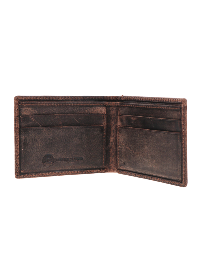 Hooey HFBF003 BRBK Men's Liberty Roper Front Pocket Bifold Leather Wallet - Brown Cowhide RFID Blocking for Everyday Carry & Travel