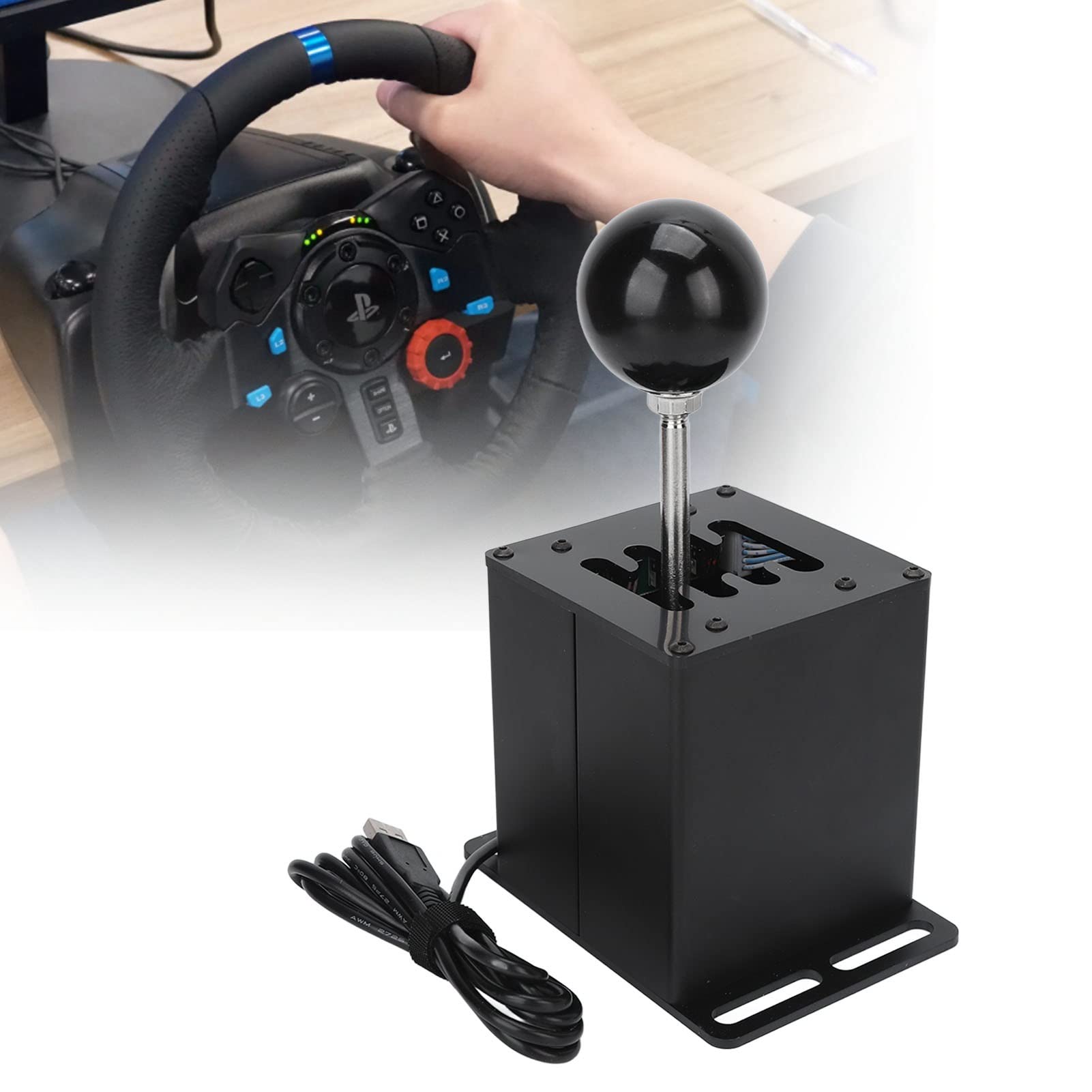 Zunate USB Simulator Shifter for ATS ETS2 WRC Sim Racing Games - 7+R PC Gear Shifter Compatible with Logitech G29 G27 G25 G920 & Thrustmaster T300RS GT - Perfect for Truck, Rally & Drift Simulation Gaming