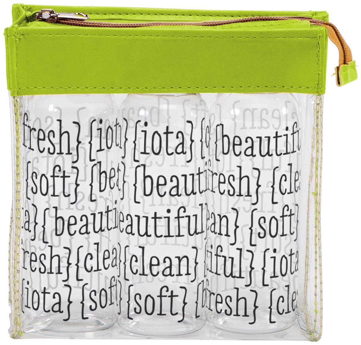 C.R. Gibson 3-Piece Travel Bottle Kit by Iota Chic - Leak Proof Lime Green Toiletry Containers for Shampoo, Lotion & Cosmetics | Perfect for Airplane Carry-On, Gym & Vacation Travel Accessories