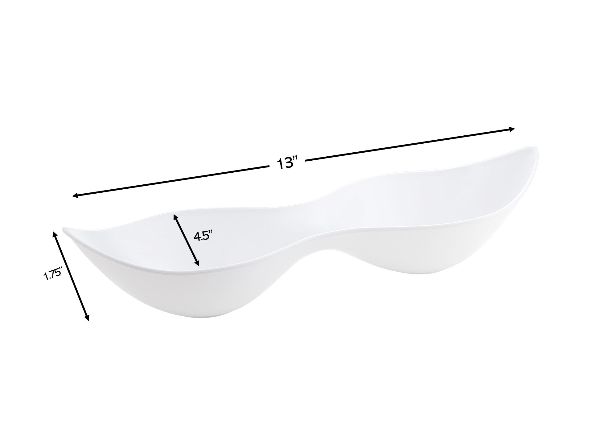 White Plastic 2-Section Small Serving Dish - 5 Pack Set for Appetizers, Snacks, Condiments | Perfect for Parties, Picnics, BBQs & Home Entertaining