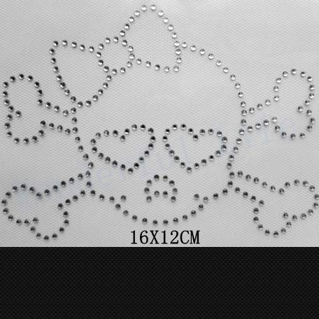 Xuccus Girls Skull & Bones Rhinestone Iron-On Heat Transfer Patches - Black Size for DIY Clothing & Accessories - Perfect for T-Shirts, Jeans, Bags & Costume Design