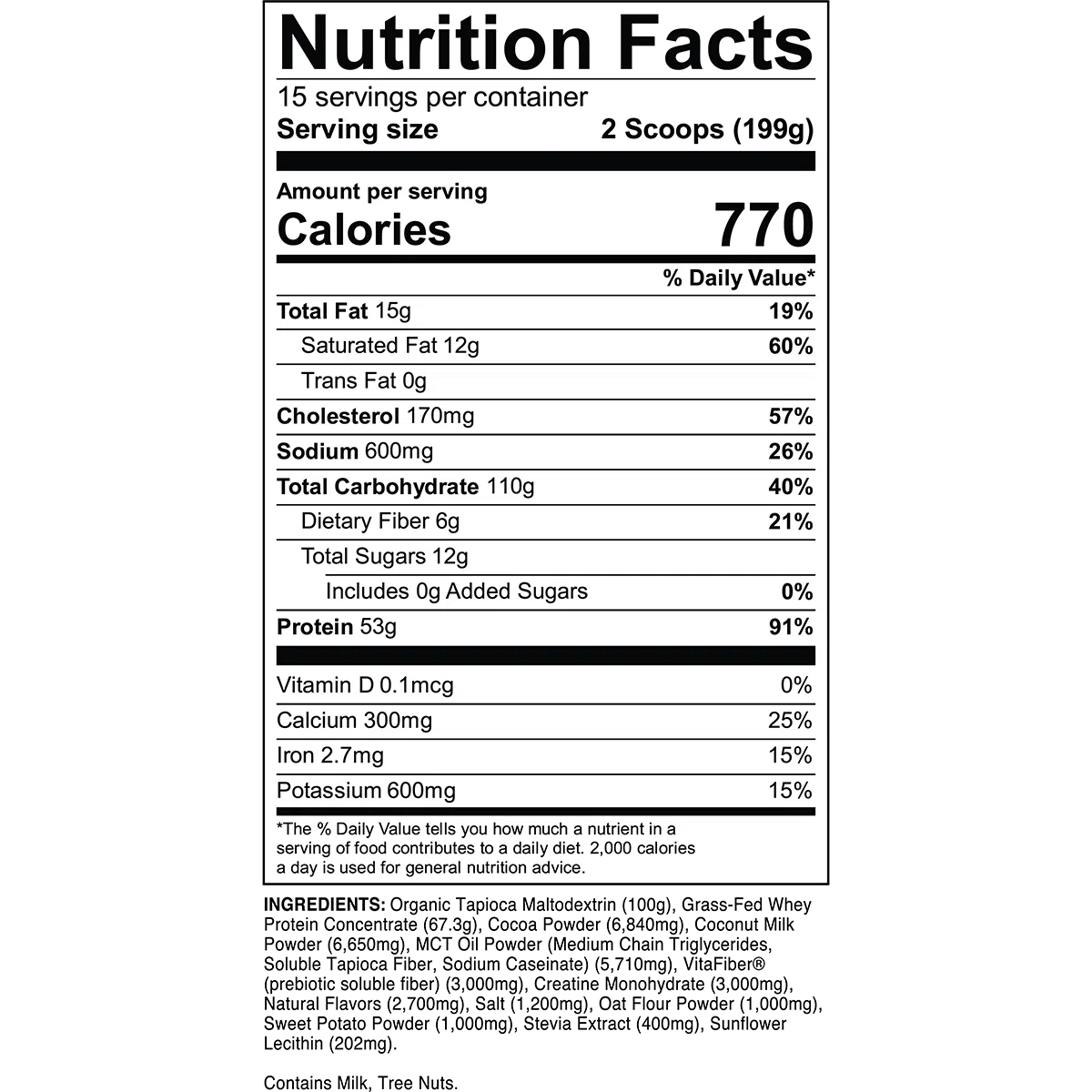 Transparent Labs Mass Gainer - High Protein Weight Gainer Powder for Muscle Growth & Recovery | Ideal for Bodybuilding, Post-Workout & Bulking Phases