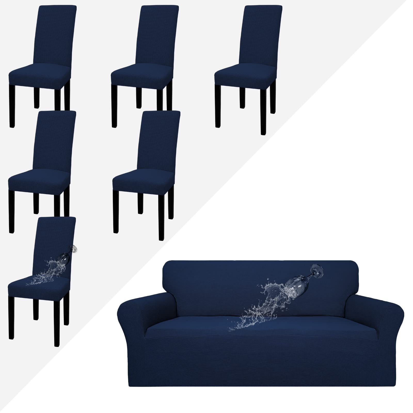 Stylish Dining Chair Covers & Sofa Slipcovers Set - Washable, Stretchable Fabric for Home & Office Decor - Perfect for Dining Rooms, Living Rooms, and Events