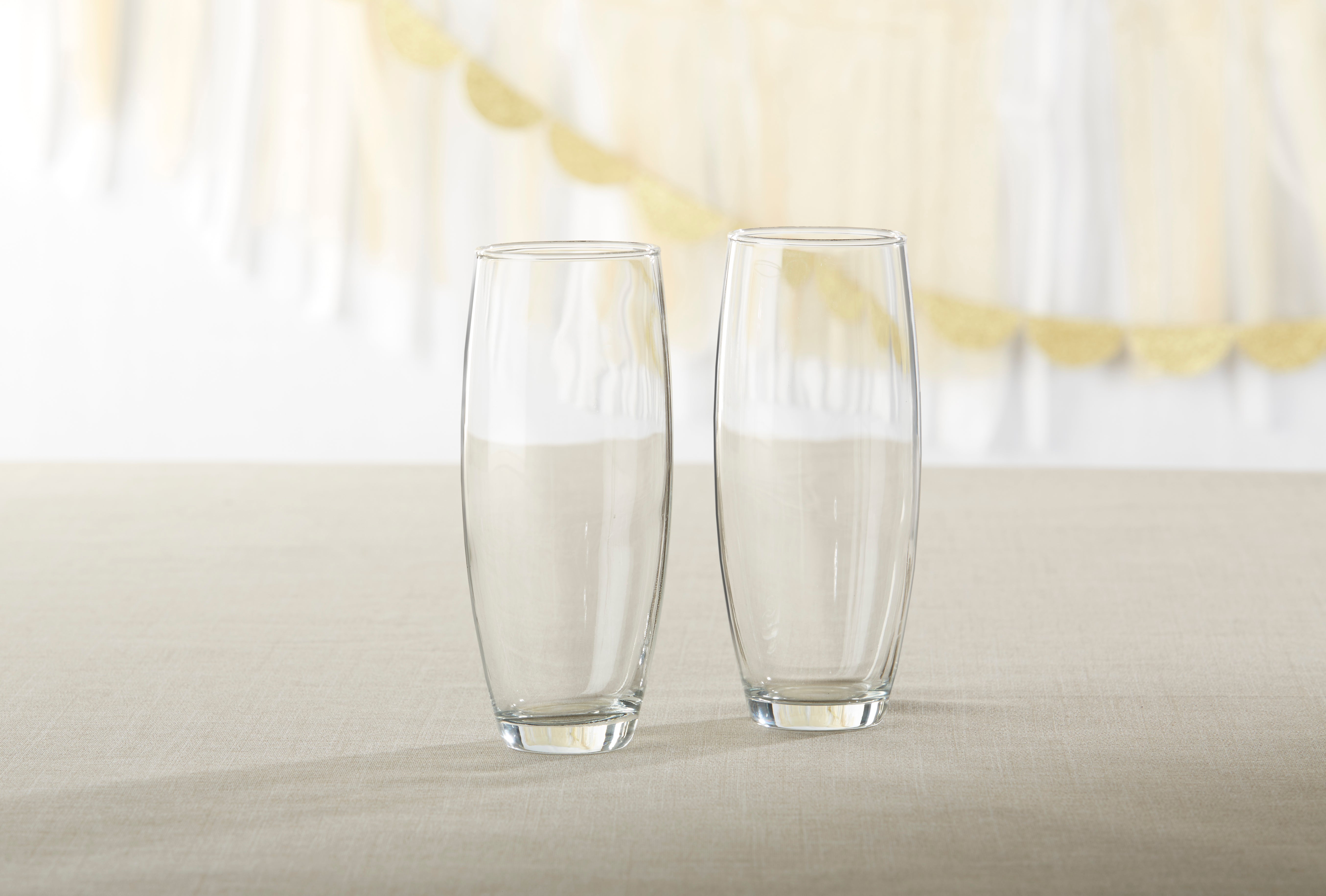 12-Pack 9 oz. Stemless Champagne Glasses for DIY, Parties, Weddings & Celebrations - Elegant & Durable Drinking Glasses for Sparkling Wine, Cocktails & Beverages