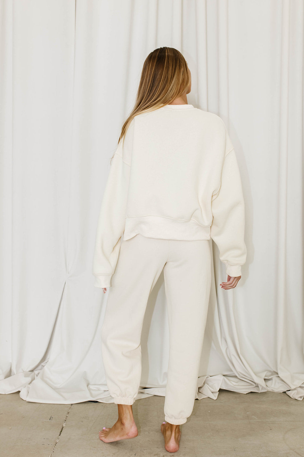 Soft & Cozy Cream Sweatpants for Women - High Waisted Lounge Pants with Pockets - Perfect for Yoga, Running Errands & Relaxing at Home