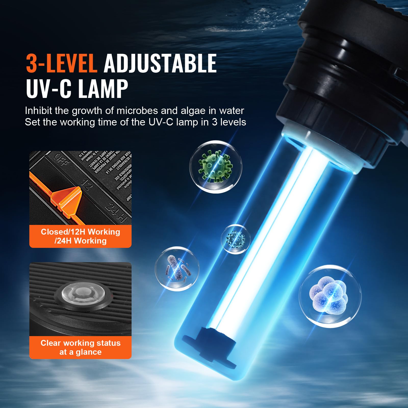 VEVOR Pressurized Biological Pond Filter with 13W UV-C Light, 1580 GPH Flow Rate - Fits Ponds Up to 1600 Gallons - Ideal for Koi Ponds, Garden Water Features & Fountain Pools - Bio Filtration System for Clean & Healthy Aquatic Environments