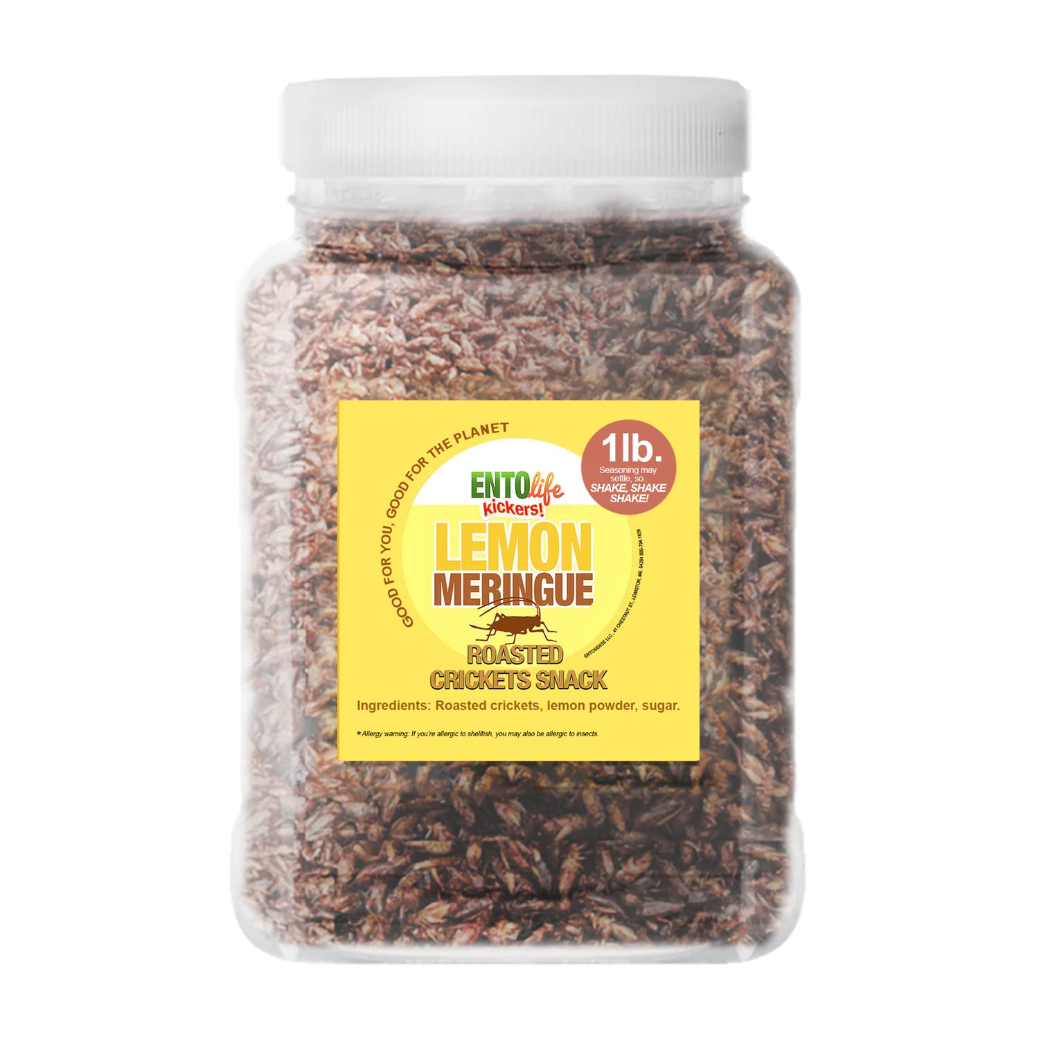 Crunchy Lemon Meringue Flavored Edible Cricket Protein Snacks - 1 Pound Bag of Farm-Raised Crickets for Human Consumption | High-Protein Keto & Paleo Diet Friendly | Perfect for Hiking, Camping & Survival Food