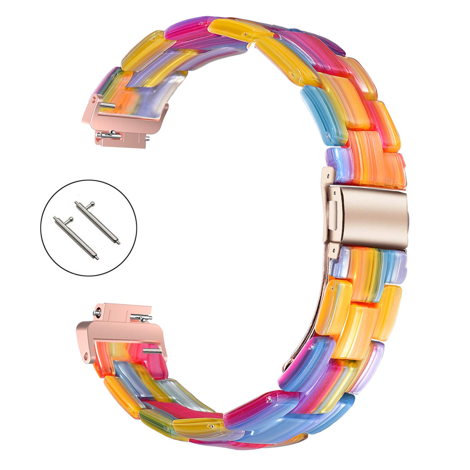 Wongeto Replacement Bands for Fitbit Inspire 2/Inspire/Inspire HR - Resin Wristband Strap Accessories for Women (Rainbow) | Perfect for Workouts, Running & Daily Wear