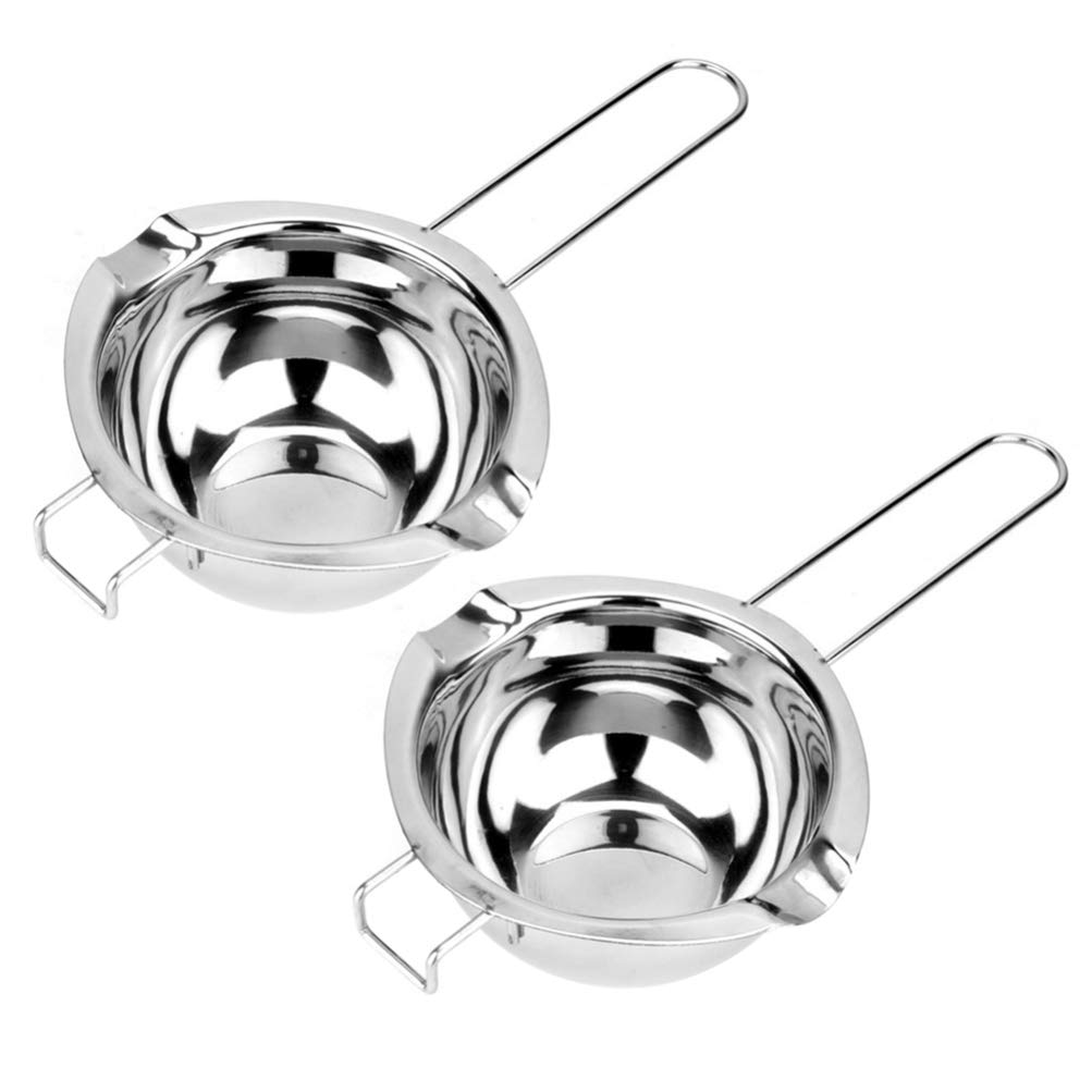 Yardwe Stainless Steel Double Boiler Pot - 2 Piece Set for Melting Butter, Chocolate, Cheese & Candle Making - Perfect for Candy, Caramel, Milk Warming & Baking - Ideal for Home Kitchen, Bakery & DIY Crafts