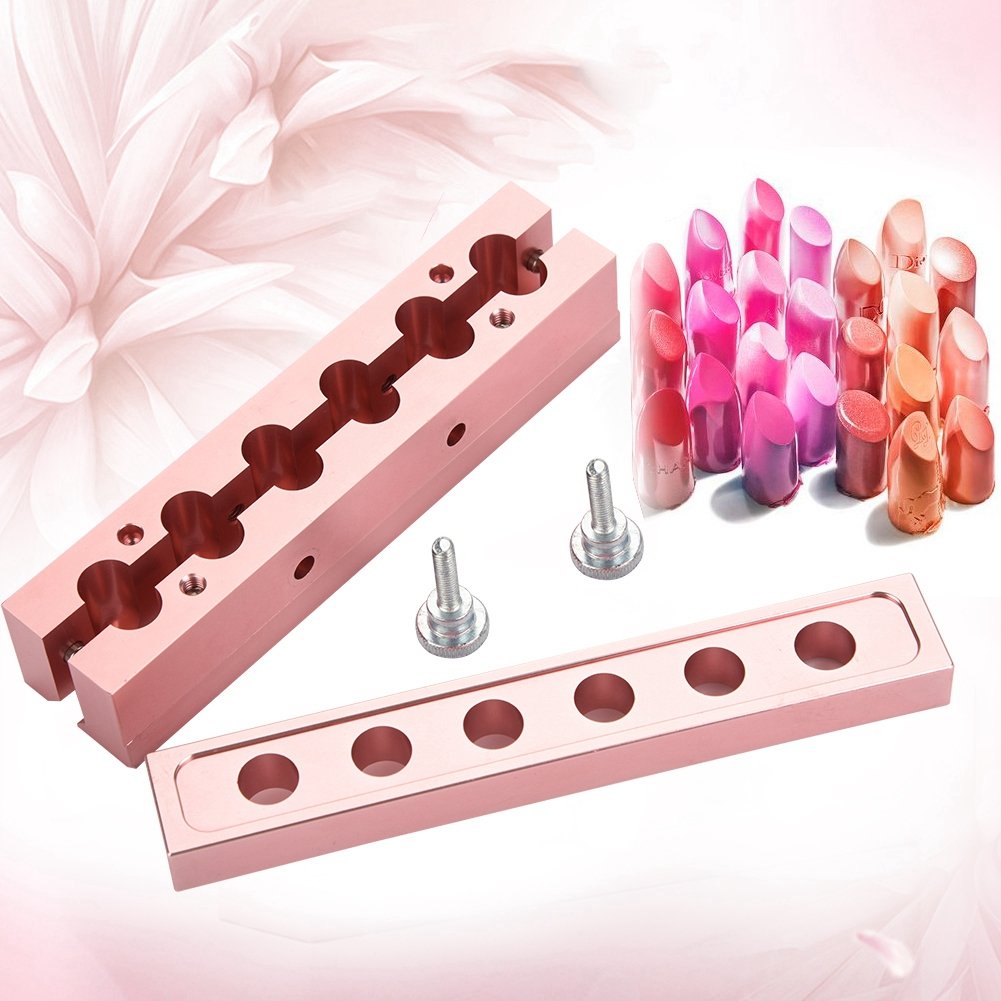 Ymiko 12.1 Dual Use Lipstick Maker & Lip Balm Making Kit - 6 Cavity DIY Lipstick Mold for Single Color & Two-Tone Lipsticks - Rose Gold Aluminum Alloy (Perfect for Home Beauty Businesses & DIY Cosmetic Gifts)