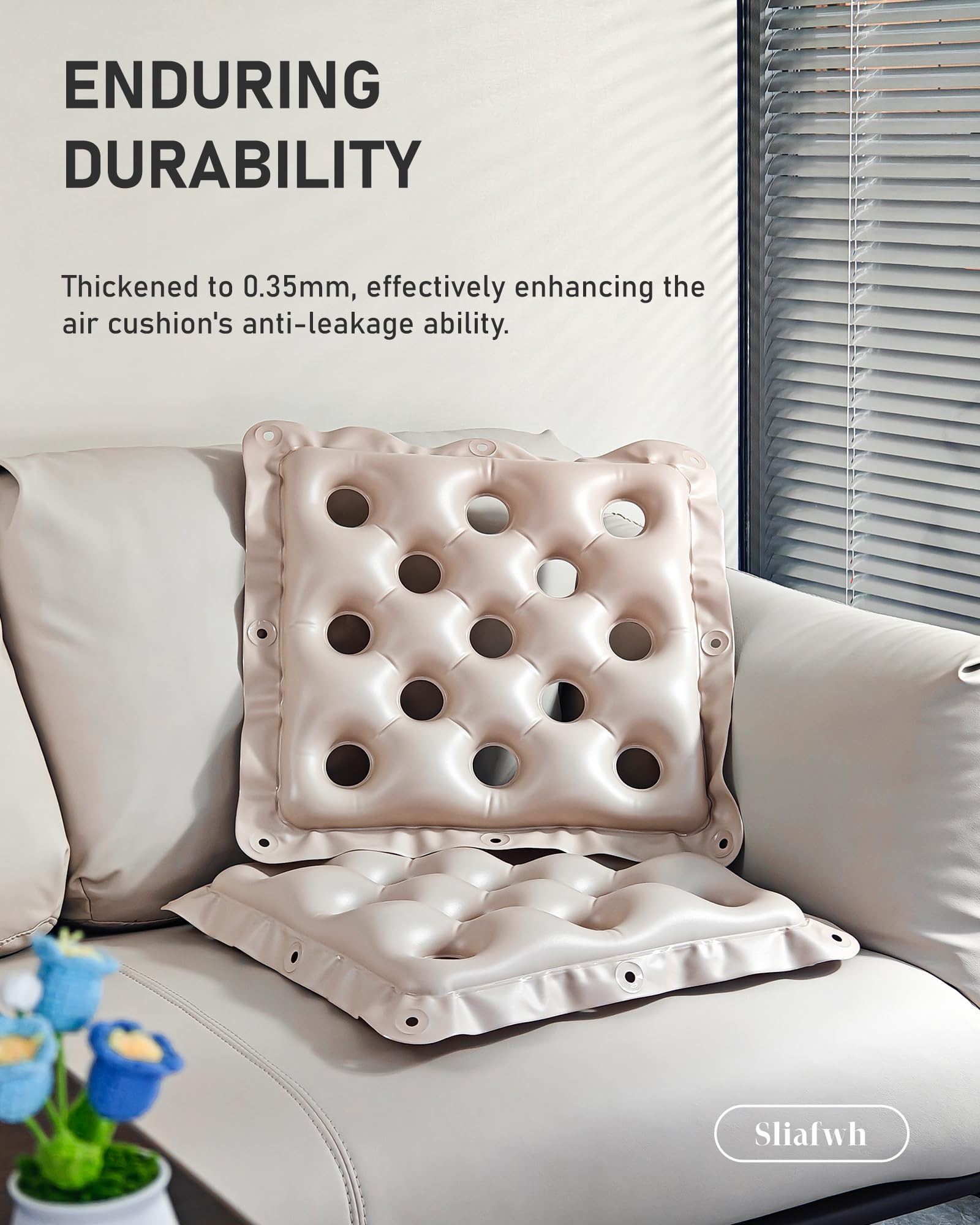 Inflatable Seat Cushion for Tailbone & Sciatica Pain Relief - Office & Stadium Use