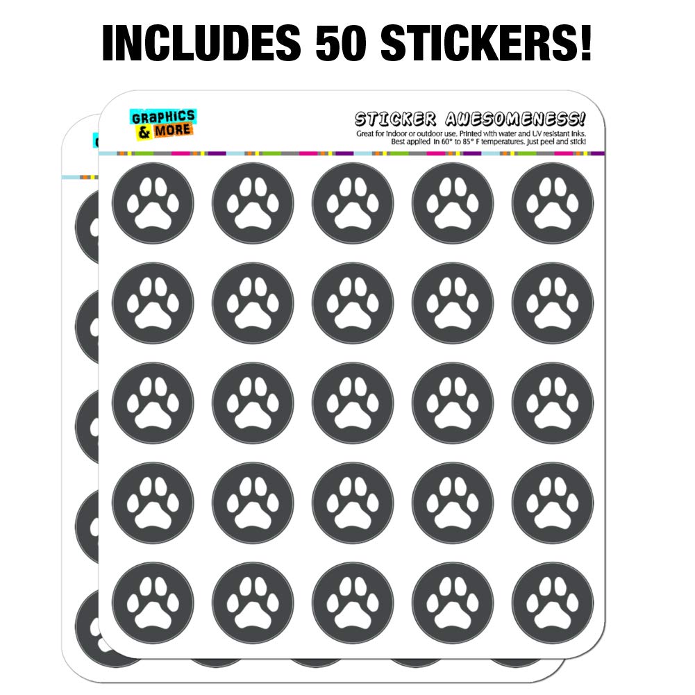 Black and White Paw Print Stickers for Dogs & Cats - Planner, Calendar, Scrapbooking, Crafting Supplies | Perfect for Pet Lovers, Bullet Journals, DIY Projects & Gift Decorations