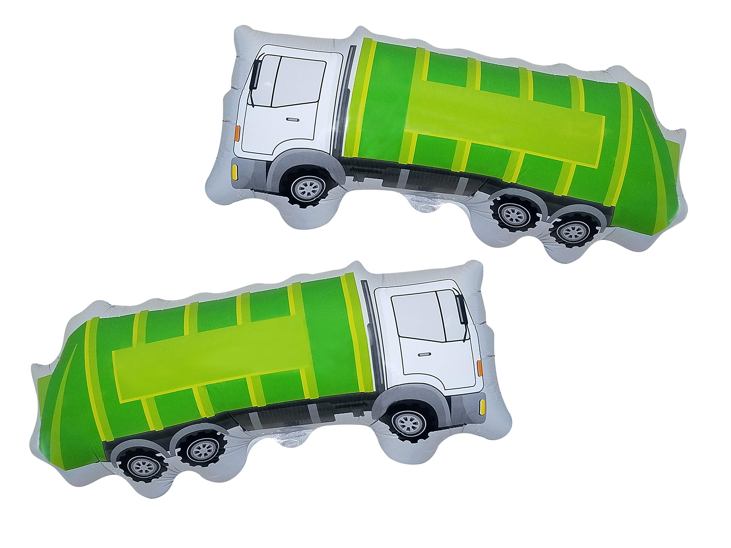 2 Large Green Garbage Truck Foil Balloons - Perfect for Birthday Party Decorations, Truck Themed Events & Kids Room Decor - Includes Ribbon (Ideal for Garbage Truck Birthday Parties, Baby Showers & Nursery Decor)