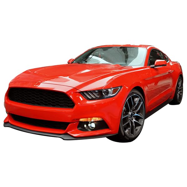 IKON MOTORSPORTS Front Bumper Lip Spoiler for 2015-2017 Ford Mustang | Factory Style PU Polyurethane Unpainted Splitter | Enhances Aerodynamics & Sporty Look for Street Racing & Car Shows