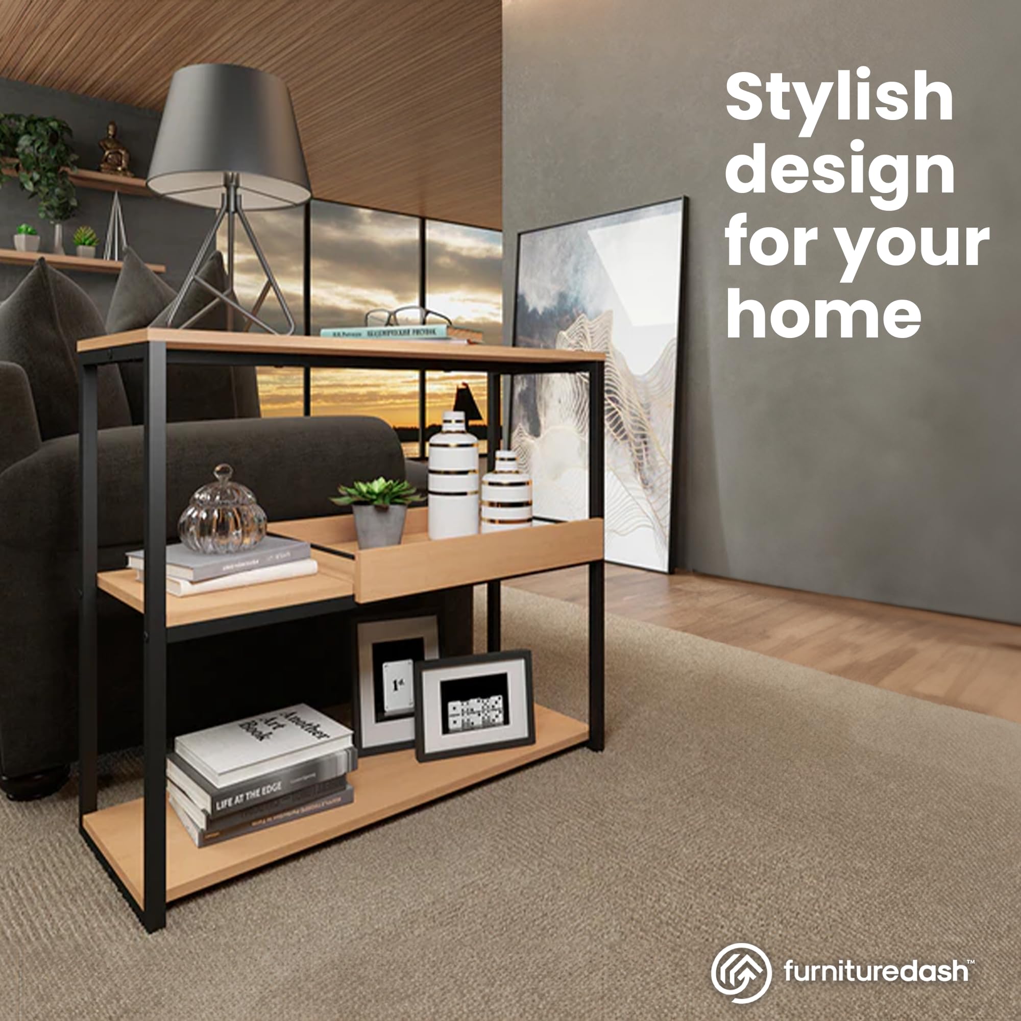 Modern Prague Bookcase - Stylish Wooden Bookshelf for Home & Office - Perfect for Living Room, Bedroom, or Study Room Organization