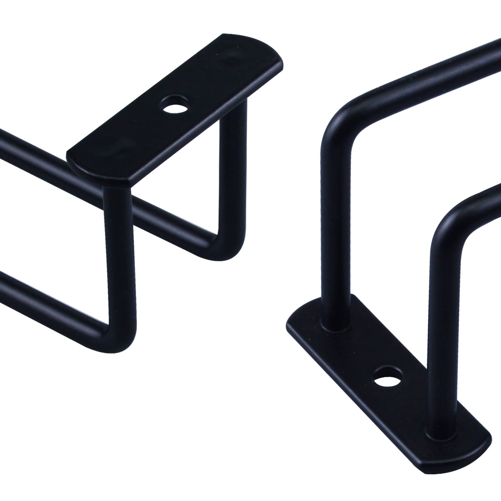 4-Piece Black Under Cabinet Wine Glass Rack - Stemware Holder with Drying Shelf | Space-Saving Metal Hanger for Kitchen, Bar & Dining Room Storage