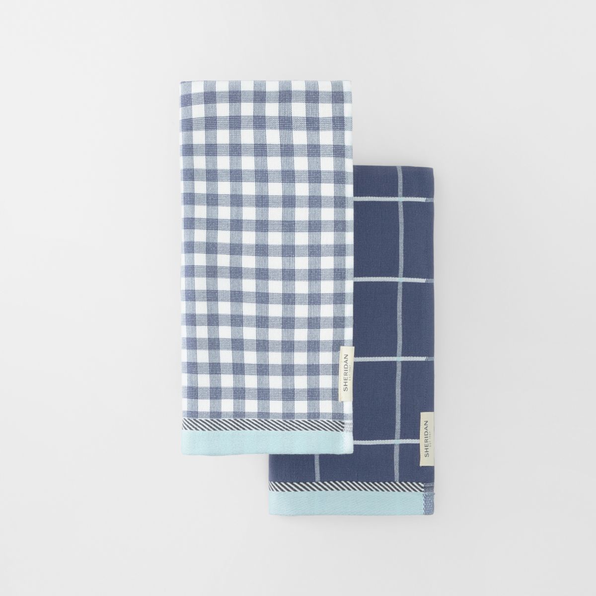 Sheridan Frama Tea Towel Set - 2 Pack Premium Cotton Kitchen Towels for Drying Dishes & Decor - South Sea Design for Coastal & Farmhouse Style Kitchens
