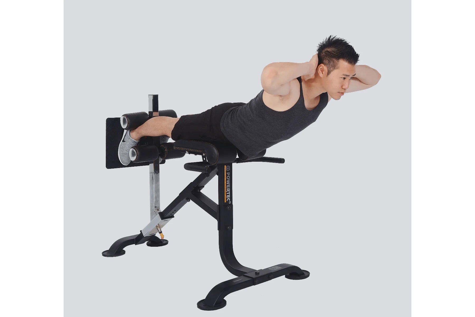 Powertec Dual Hyperextension and Ab Crunch Bench for Home Gym - Strengthen Core & Back - Perfect for Strength Training and Fitness Workouts