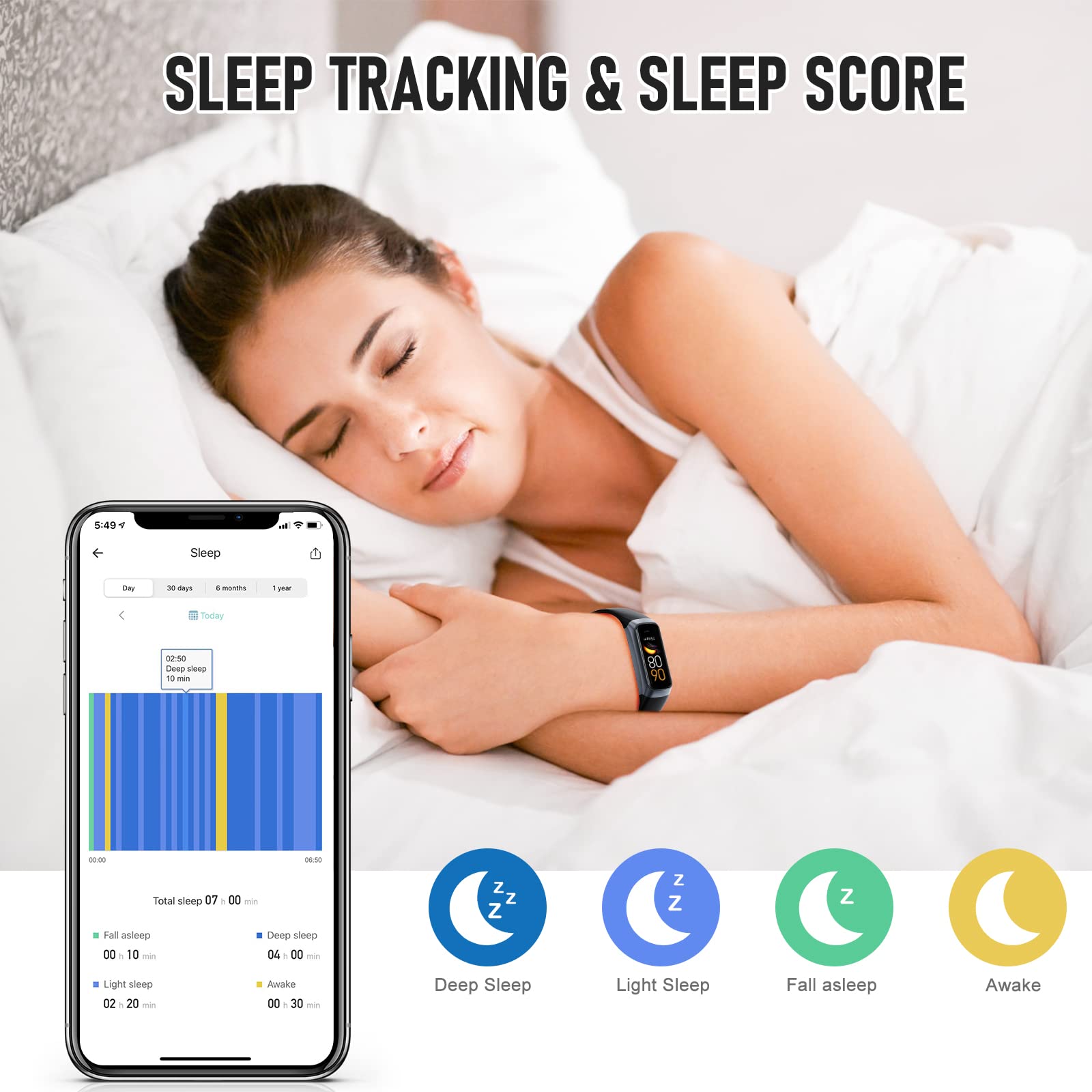 Smart Fitness Tracker Watch with 24/7 Heart Rate Monitor, Blood Oxygen & Blood Pressure Tracking, Sleep Analysis - Step Counter & Activity Tracker for Women & Men - Compatible with Android & iOS - Perfect for Running, Gym Workouts & Daily Health Monitoring
