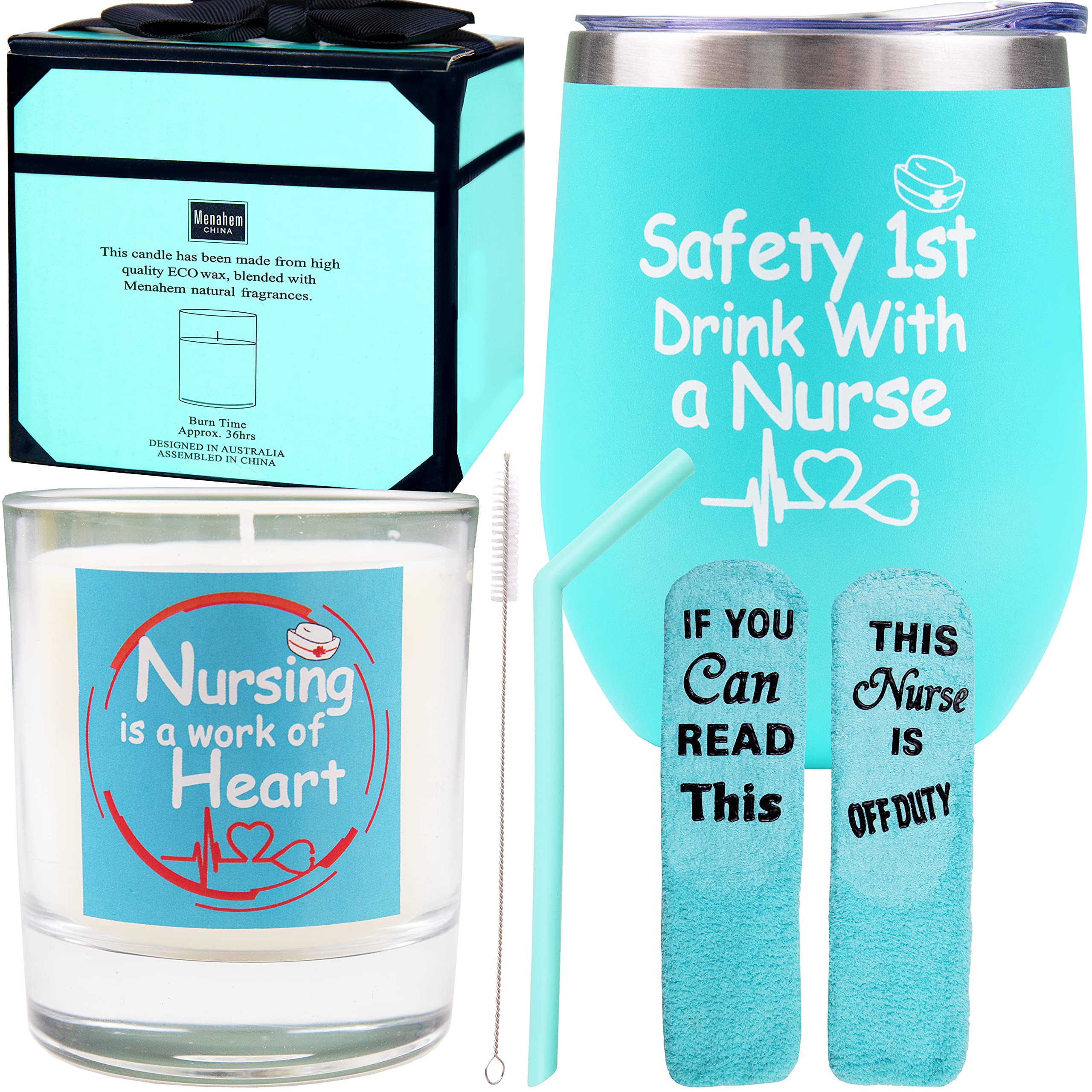 Best Nurse Gifts for Women - Insulated Tumbler & Coffee Mug - Perfect for Graduation, Christmas & Appreciation - Safety First Drink With a Nurse - Ideal for Hospital Shifts, Night Duty & Nursing Students