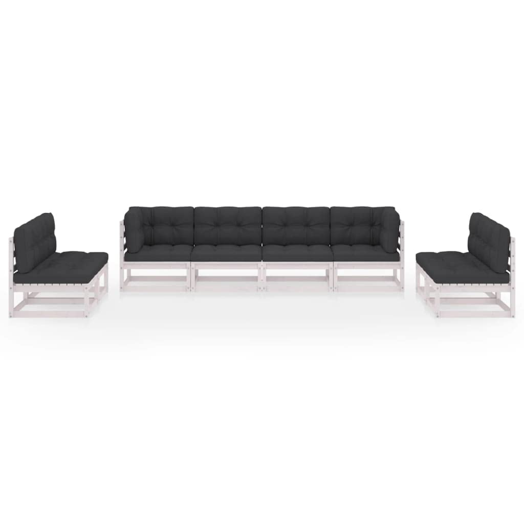 8-Piece VidaXL Patio Lounge Set - Outdoor Garden Furniture with Cushions, Retro Style Solid Wood Pine Sectional Sofa - Perfect for Backyard, Poolside & Patio Relaxation