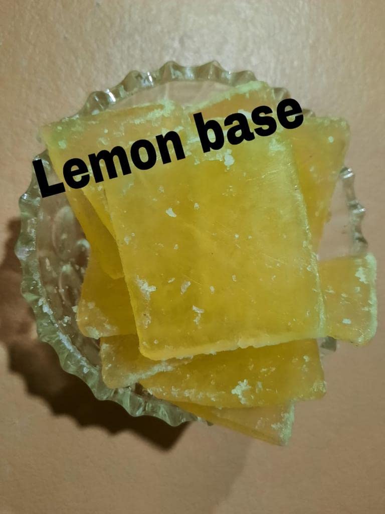 100% Pure Natural Glycerin Lemon Soap Base - Paraben Free, SLS Free, Tallow Free, Alcohol Free (1kg) for Face, Body & Hand Cleansing - Perfect for DIY Soap Making, Spa & Skincare Routine