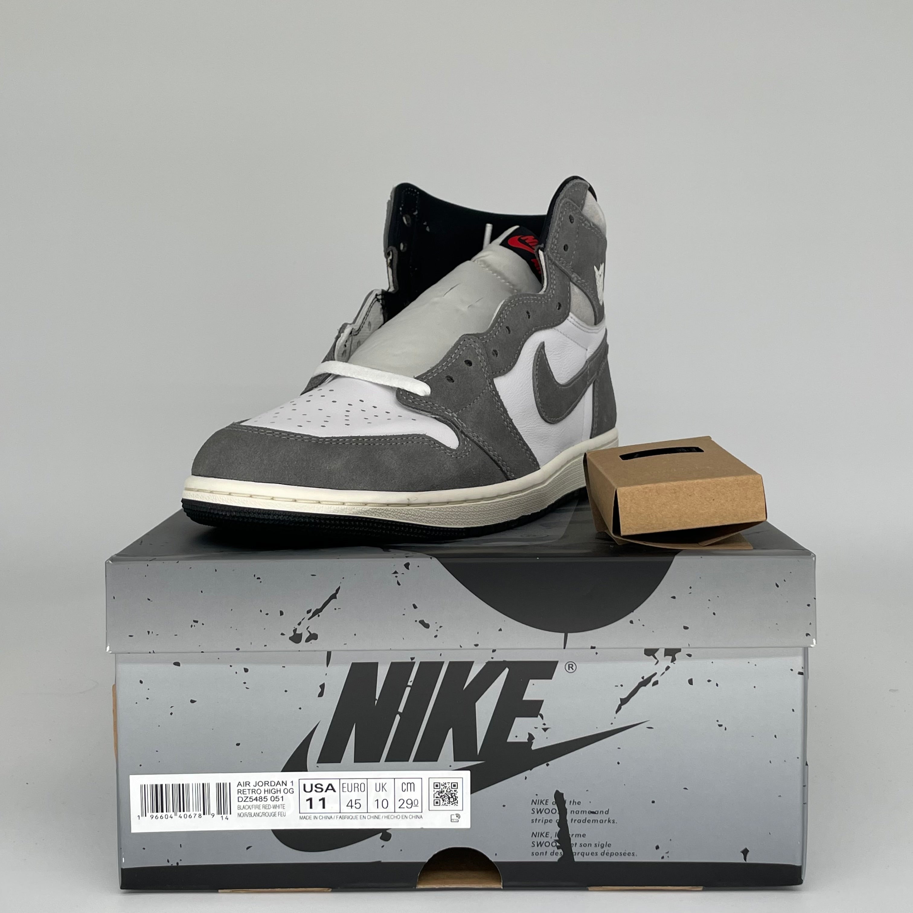 Air Jordan 1 Washed Black Men's Sneakers Size 11 - DZ5485-051 | Retro Basketball Shoes for Casual Wear & Street Style