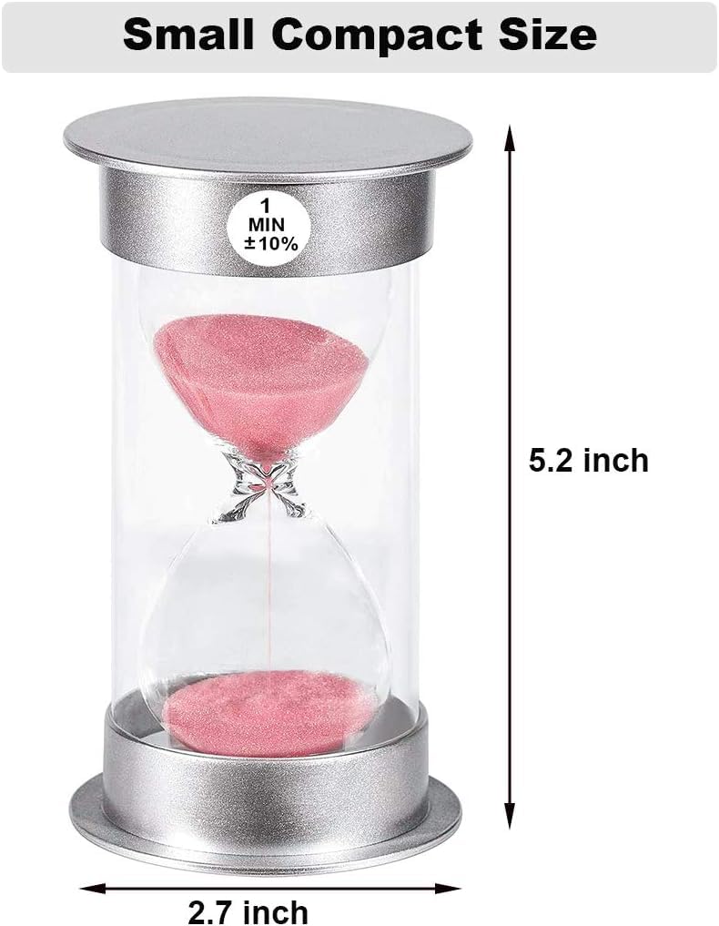 2 Minute Unbreakable Plastic Hourglass Timer - Pink Sand Clock for Kids, Games, Classroom, Kitchen & Toothbrush Timing | Perfect for Time Management, Cooking, Study Sessions & Bathroom Decor