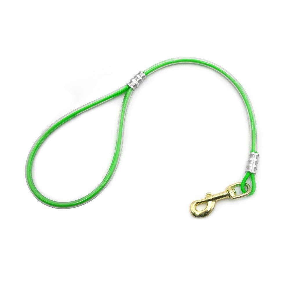 2ft Heavy Duty Dog Training Leash - Strong Cable Lead for Aggressive Dogs (Lime Green) | Perfect for Obedience Training, Walking & Behavior Correction